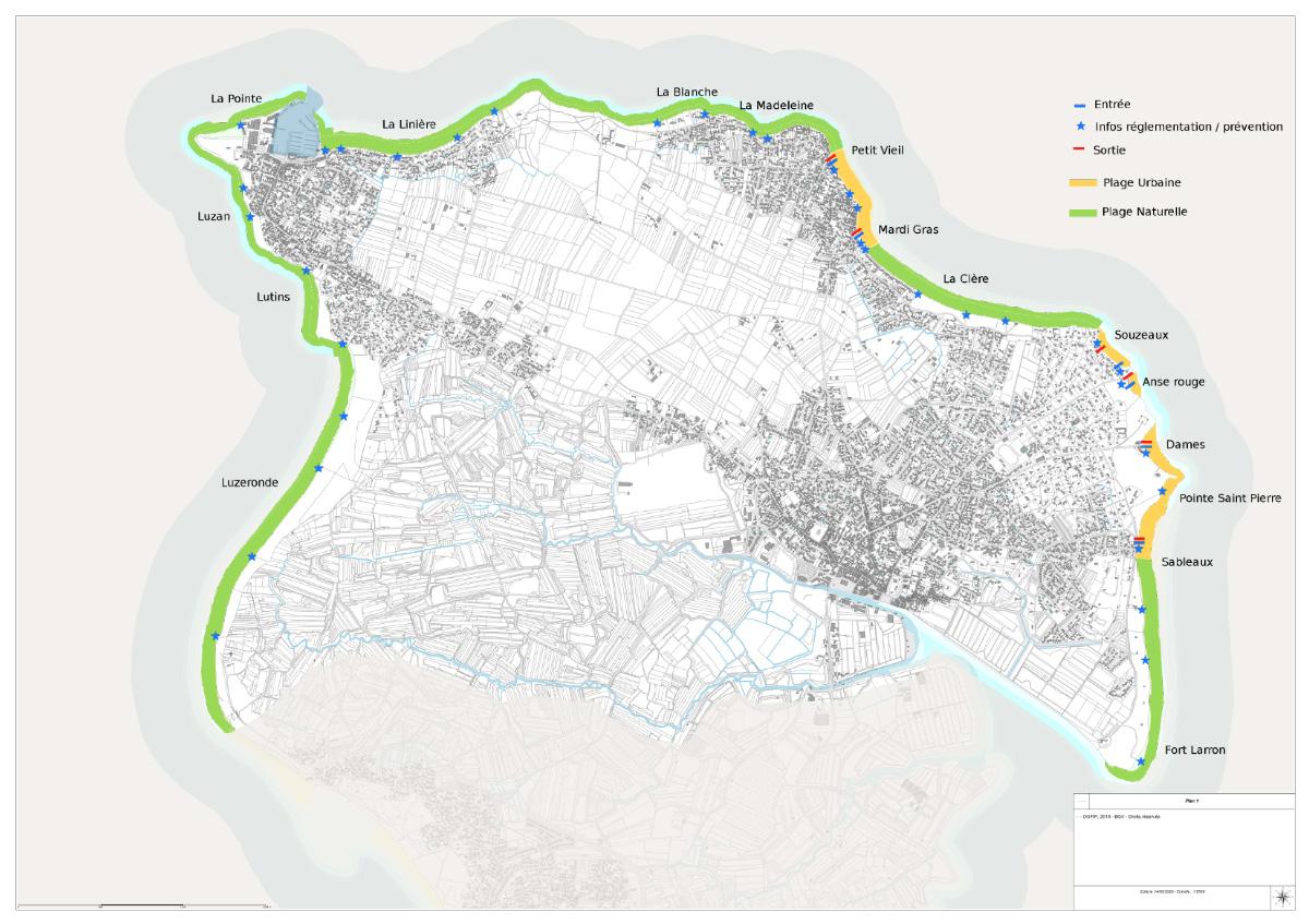 Plan des plages de Noirmoutier-en-l'île - 15/05/2020