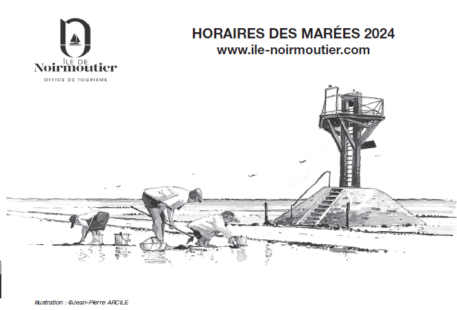 Horaires de marées île de Noirmoutier 2024