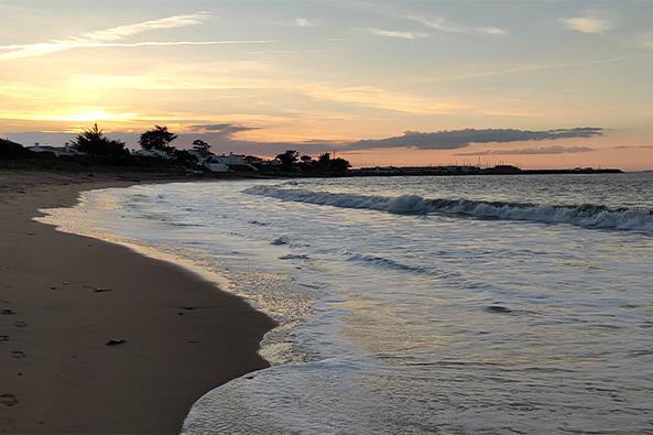 Coucher de soleil plage de la Linière en hiver ©Léa Garnier