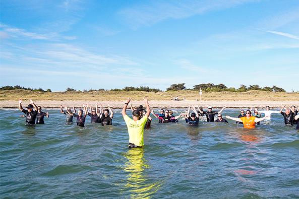 Echauffement marche dans l eau longe cote ©office tourisme île de Noirmoutier