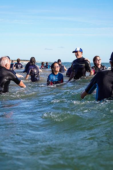 Marche dans l'eau - groupe longe côte ©Quentin Boulegon