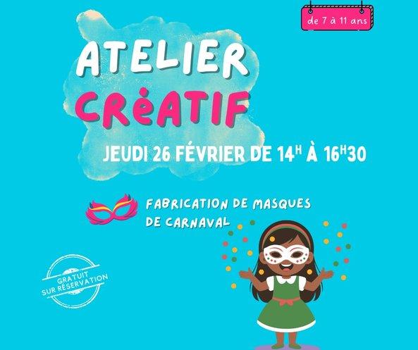 Atelier fabrication masque carnaval - ville de La Guérinière