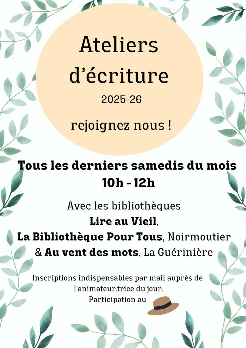25 octobre 2025 - Atelier d'écriture à la Bibliothèque Lire au Vieil
