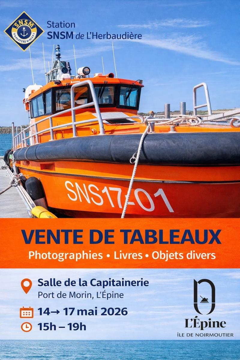 Du 14 au 17 mai 2026 - Vente de tableaux et d'objets divers par la SNSM de l'Herbaudière