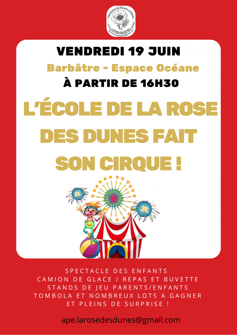 19 juin 2026 - L'École de la Rose des dunes fait son cirque