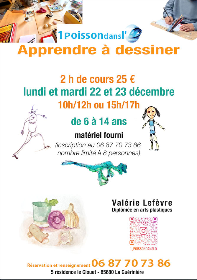 Les 22 et 23 décembre 2025 - Atelier dessin pour les 6 à 14 ans