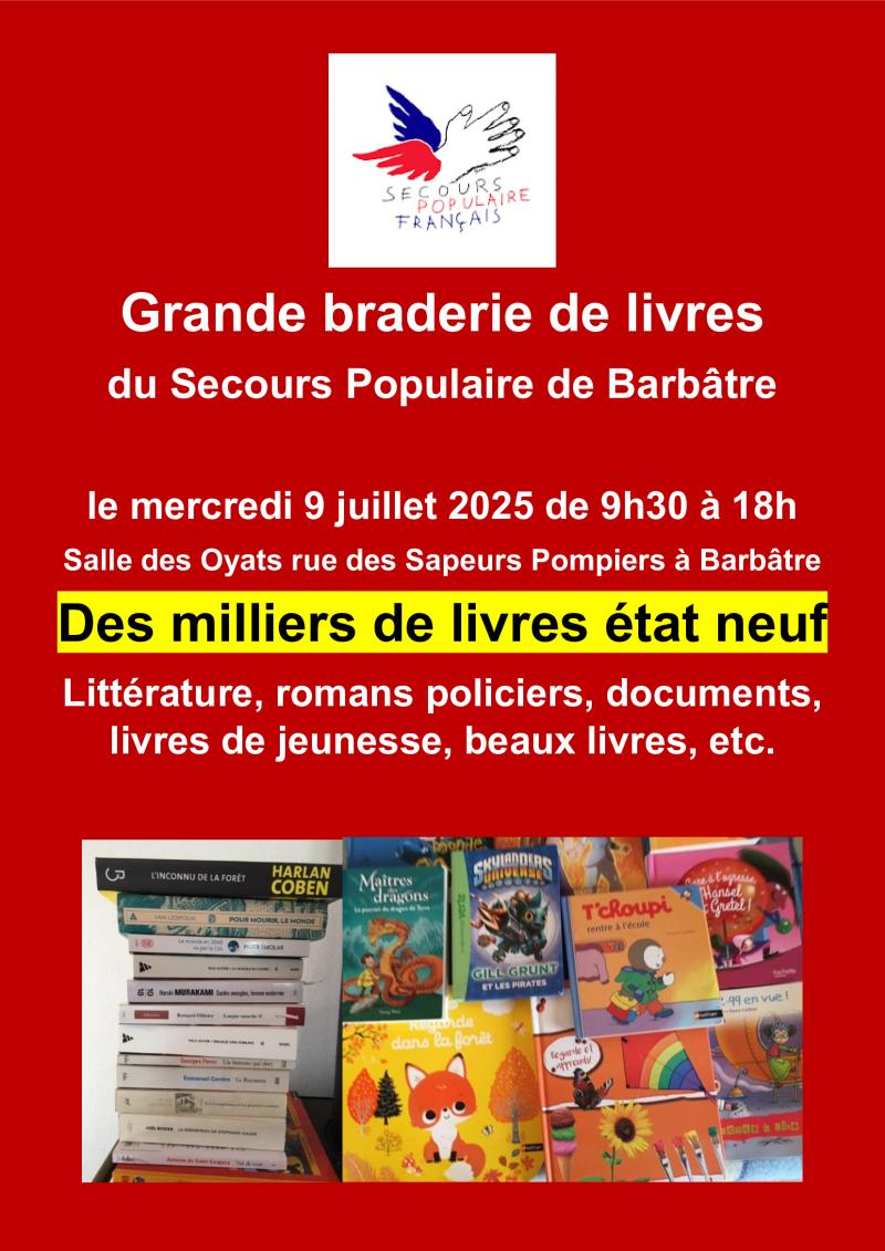 9 Juillet 2025 - Grande braderie de livres
