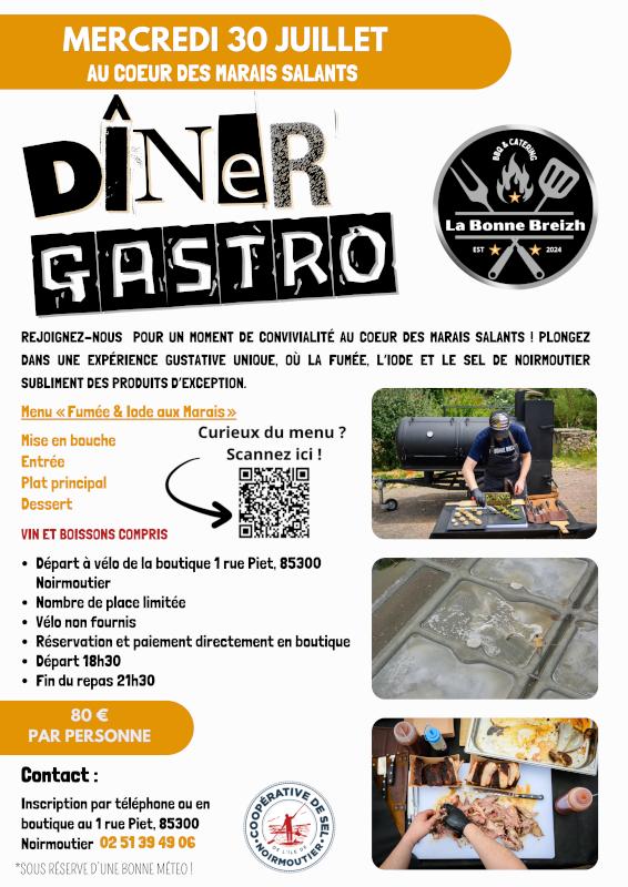 30 juillet 2025 - Diner gastro au coeur des marais salants par la Coopérative de Sel