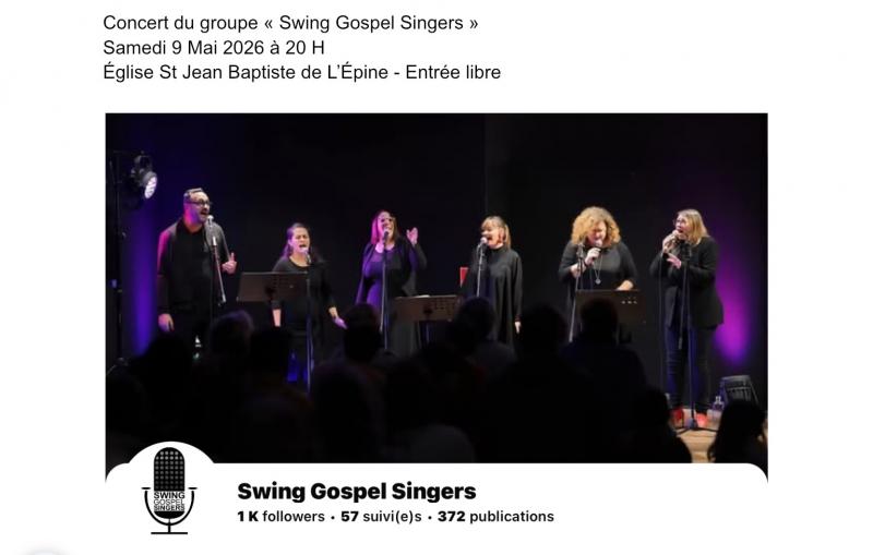 9 mai 2026 - Concert du groupe Swing Gospel Singers à l'Église St Jean-Baptiste
