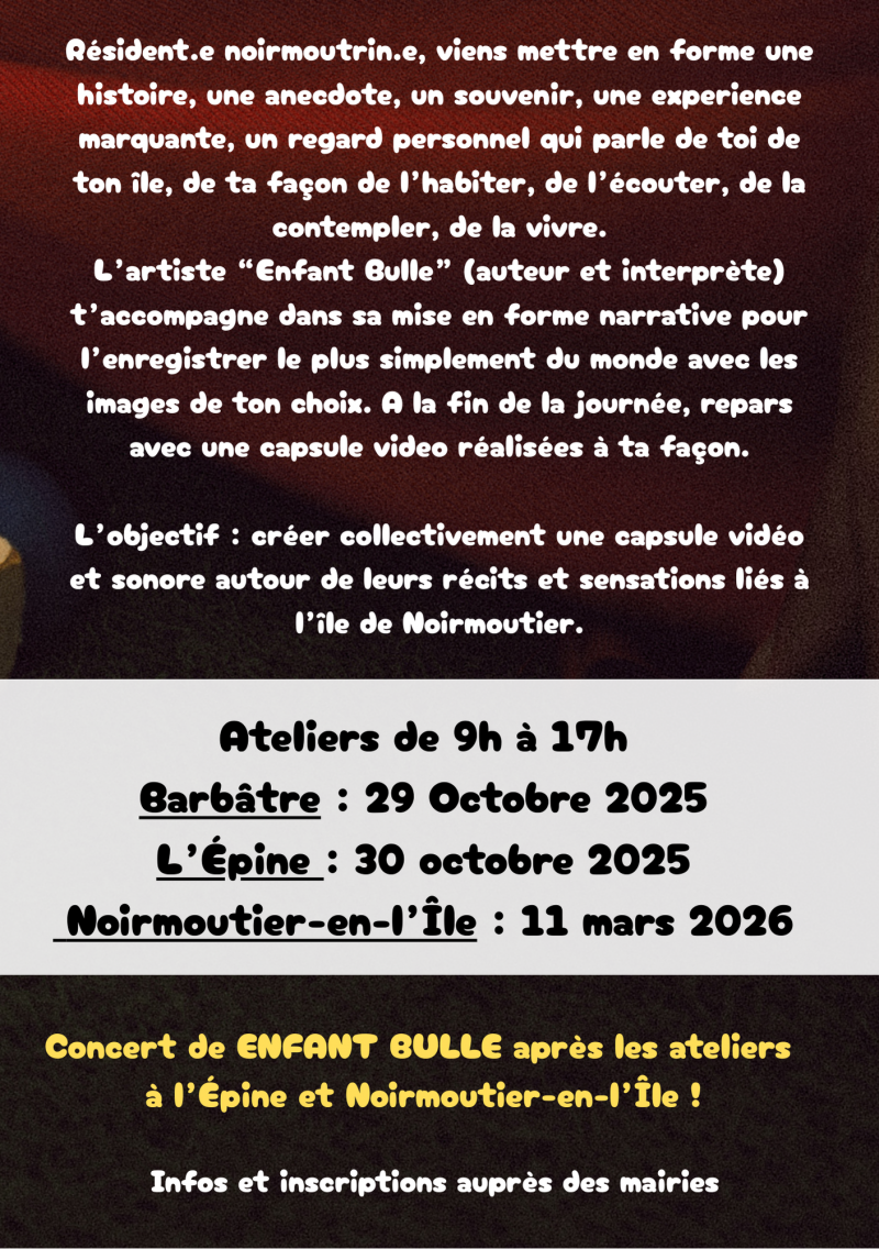 30 octobre 2025 - Atelier d'écriture et montage vidéos