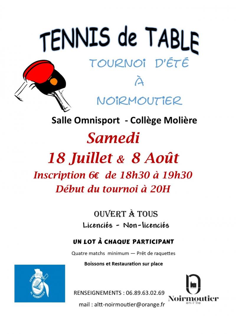 8 août 2026 - Tournoi de tennis de table