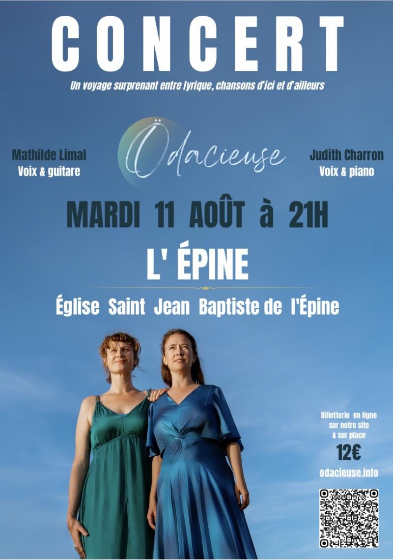 11 août 2026 - Concert : Ödacieuse du duo Judith Charron - Mathilde Limal