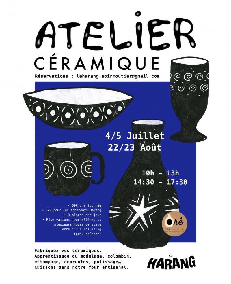 4 et 5 juillet 2026 - Atelier céramique avec Oré Céramique et Mareen