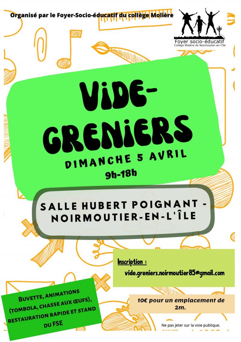 5 avril 2026 - Vide-Greniers par le foyer socio-éducatif du collège Molière