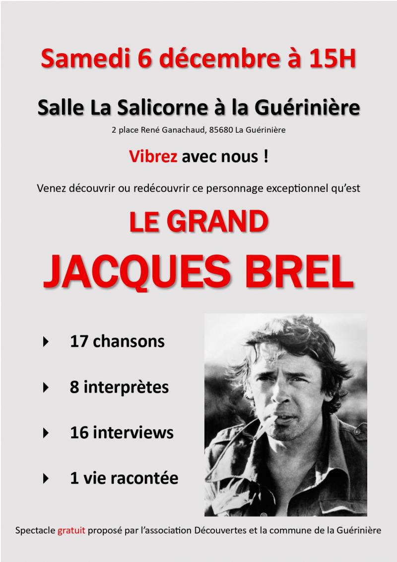 6 décembre 2025 - Concert : Les Potatontons font revivre Jacques Brel à La Guérinière