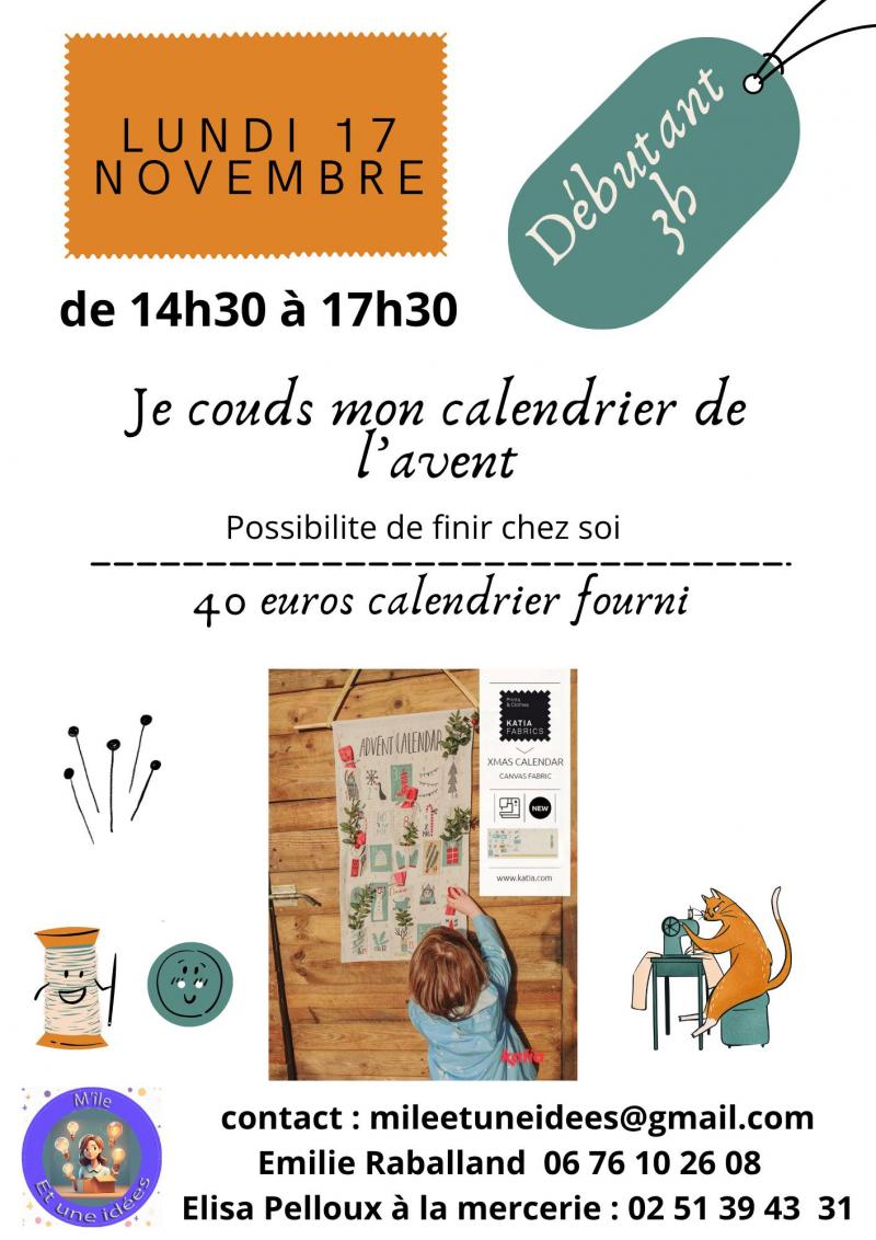 17 novembre 2025 - Je couds mon calendrier de l'avent