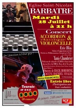 28 juillet 2026 - Duo Violoncelle et Accordéon : Voyage au cœur de la Grande Europe