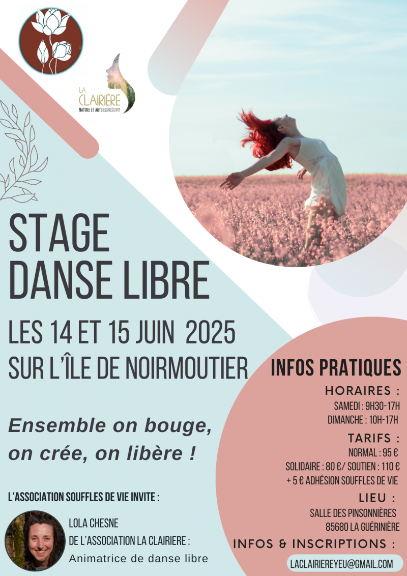 14 et 15 juin 2025 - Stage de danse libre avec Lola Chesne
