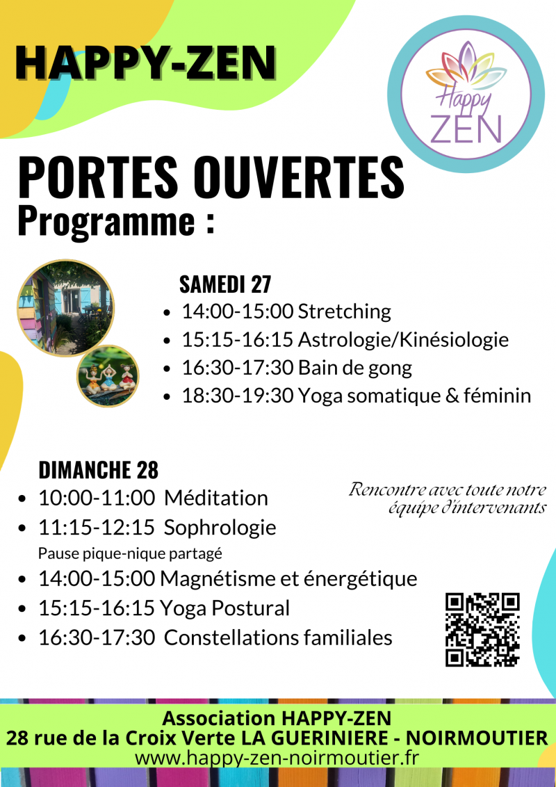27 et 28 septembre 2025 - Portes Ouvertes au Happy-Zen