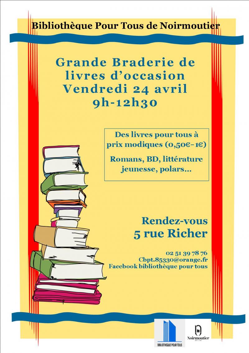 24 avril 2026 - Grande braderie de livres d'occasion à la Bibliothèque pour Tous