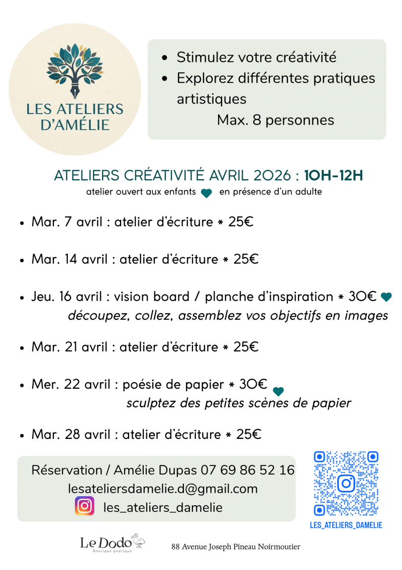 16 avril 2026 - Atelier vision board / planche d'inspiration avec Amélie Dupas
