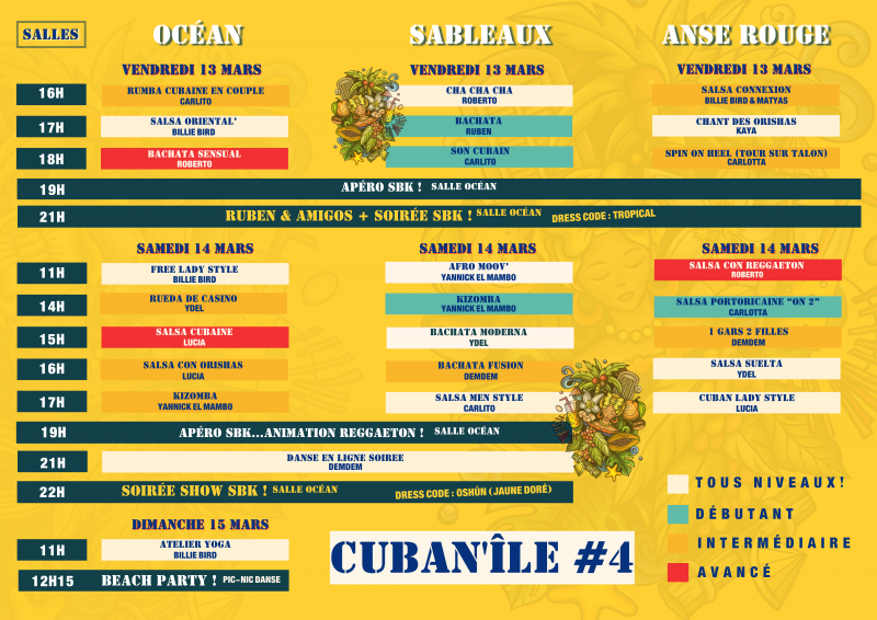 13, 14 et 15 mars 2026 - Festival Cuban'île #4
