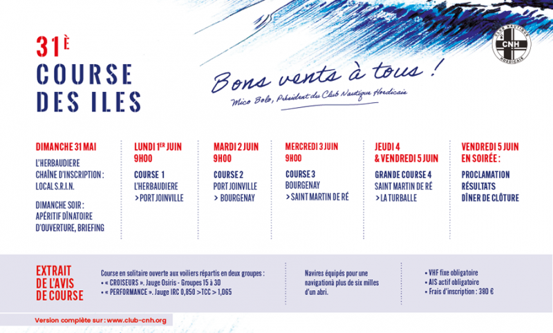 1er juin 2026 - Départ de la 31ème course des îles par le Club Hoedicais