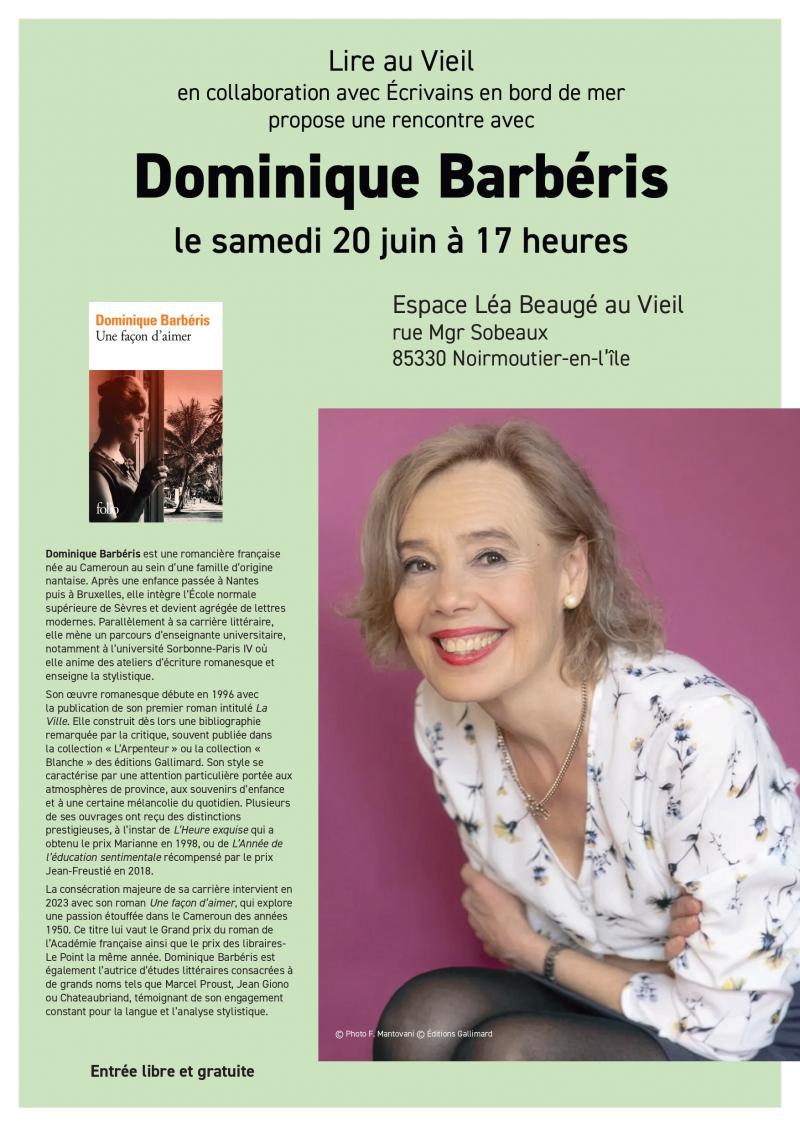 20 juin 2026 - Rencontre avec Dominique Barbéris