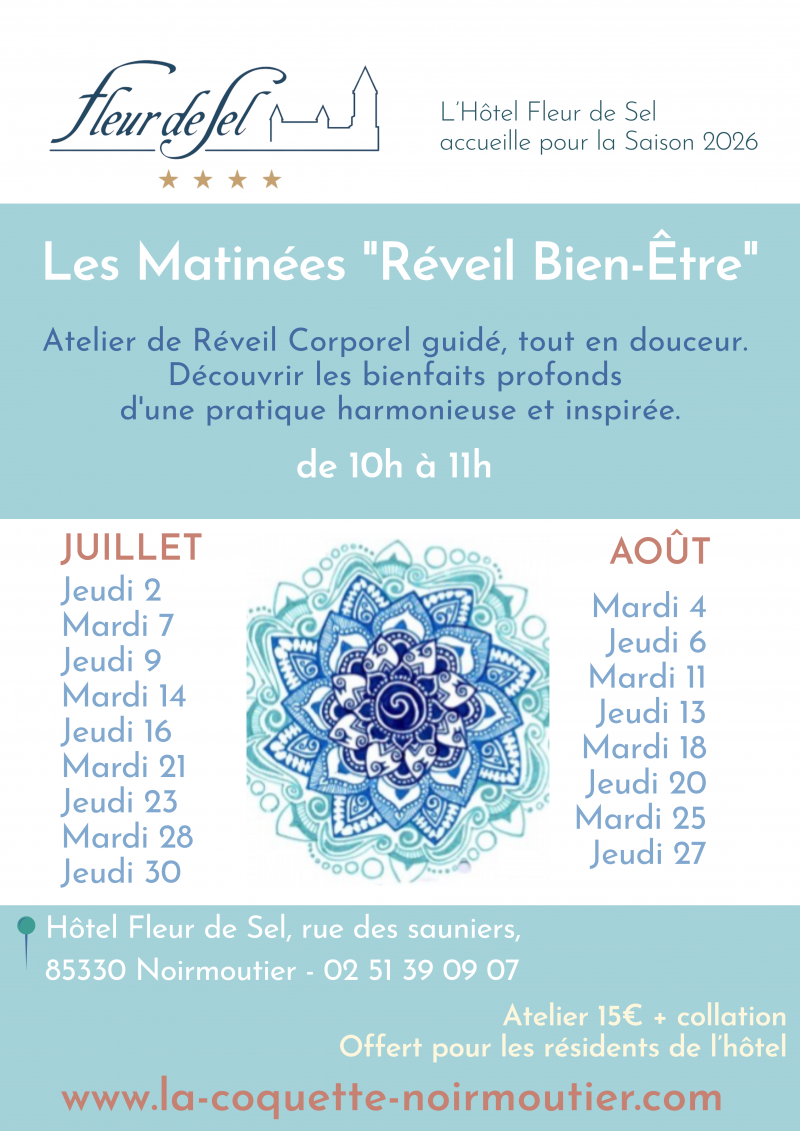25 août 2026 - Matinée Réveil Bien-être à l'Hôtel Fleur de Sel