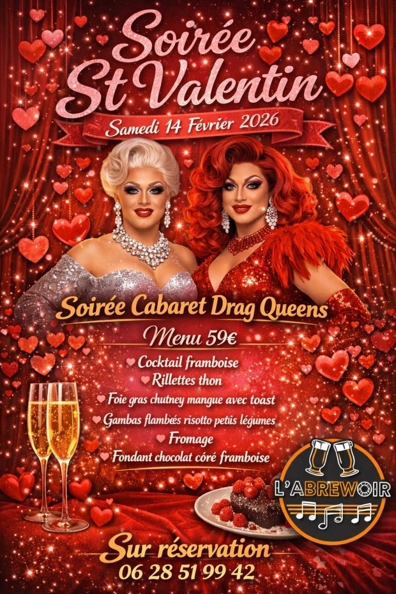14 février 2026 - Soirée Cabaret Drag Queen à l'Abrewoir