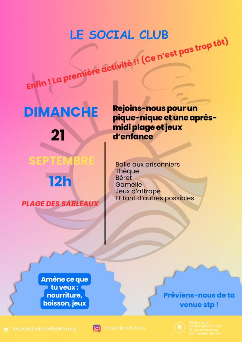 21 septembre 2025 - Après-midi jeux et plage avec le social club no