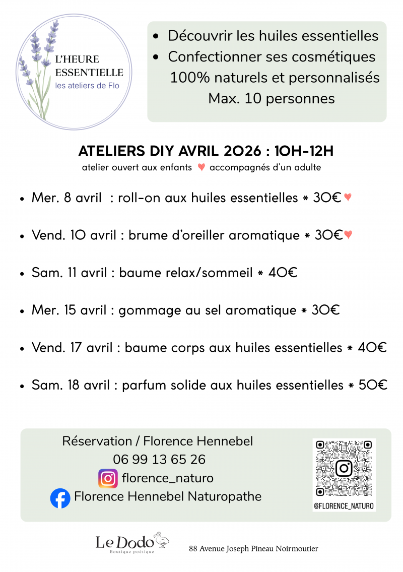 15 avril 2026 - Atelier Gommage au sel aromatique avec Florence Hennebel