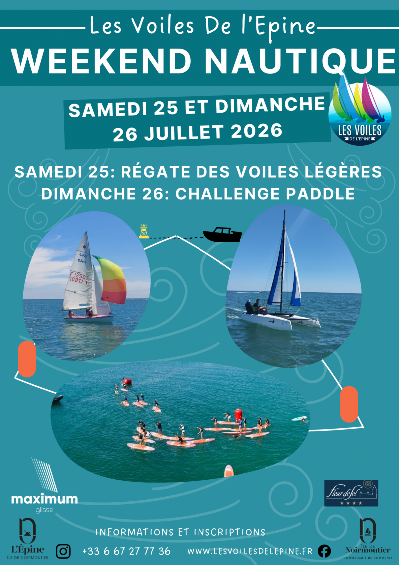 25 et 26 juillet 2026 - Week-end nautique des voiles de L'Épine