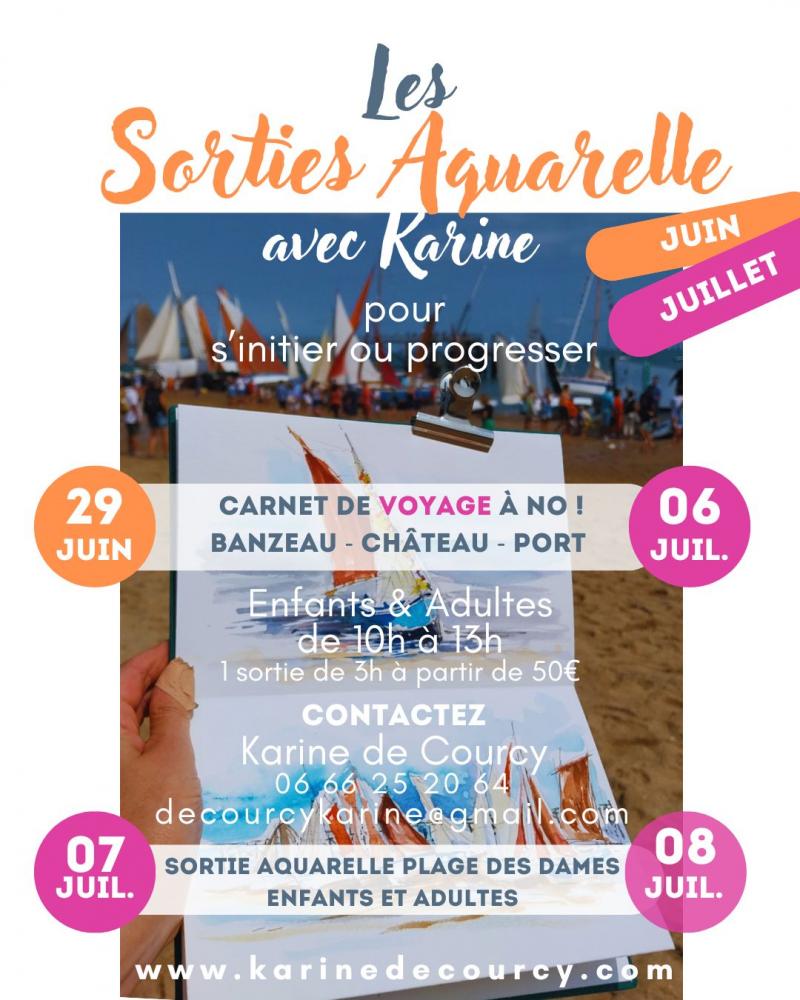 8 juillet 2025 - Sortie aquarelle à la plage des Dames avec Karine