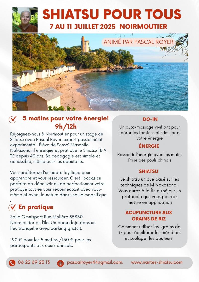 Du 7 au 11 juillet 2025 - Stage de Shiatsu