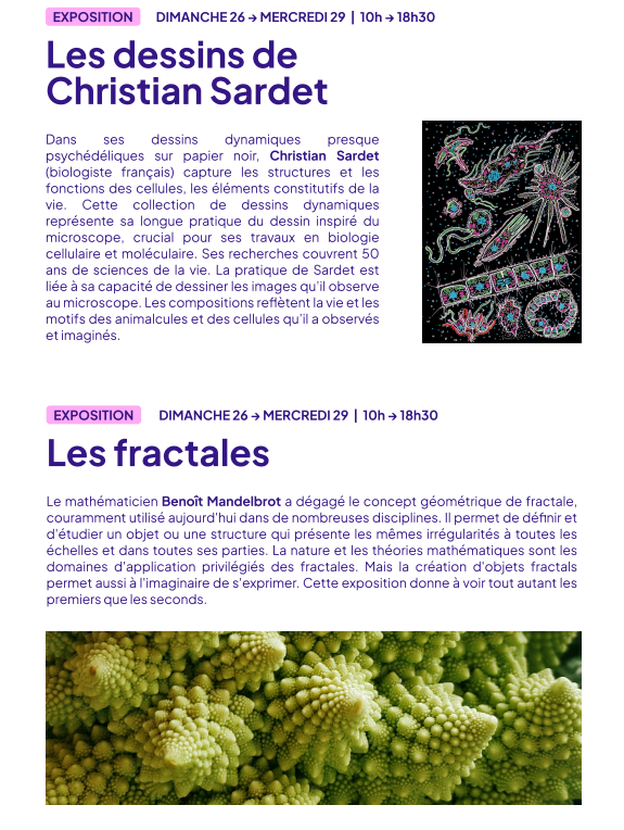 Du 25 au 29 octobre 2025 -  Expositions de la 11ème édition du Festival des Sciences