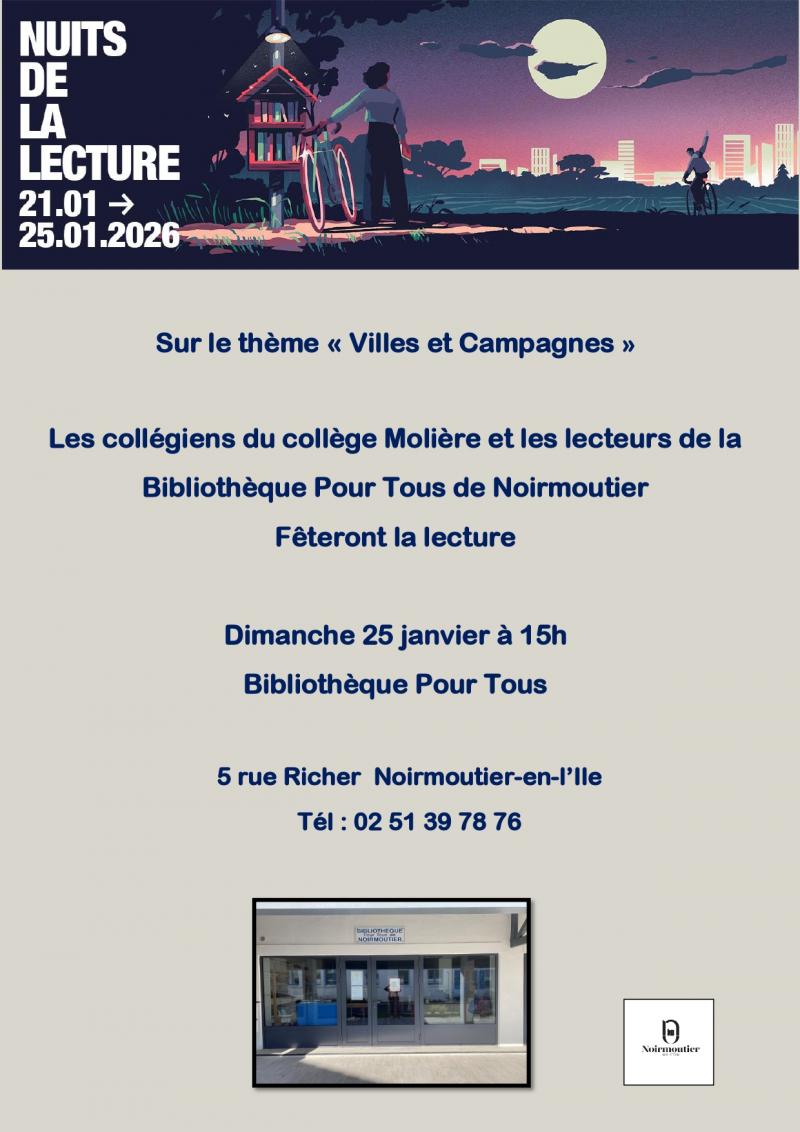 25 janvier 2026 - Nuits de la lecture à la Bibliothèque pour Tous