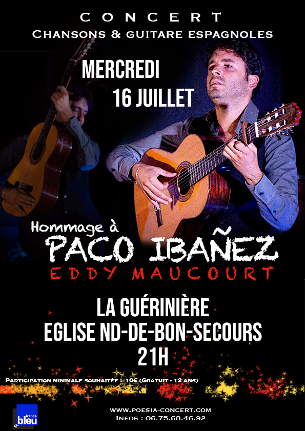 16 juillet 2025 - Concert hommage à Paco Ibañez : Chant espagnol et guitare par Eddy Maucourt