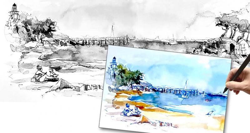 1 Poisson dans l'O - Cours de dessin et d'aquarelle