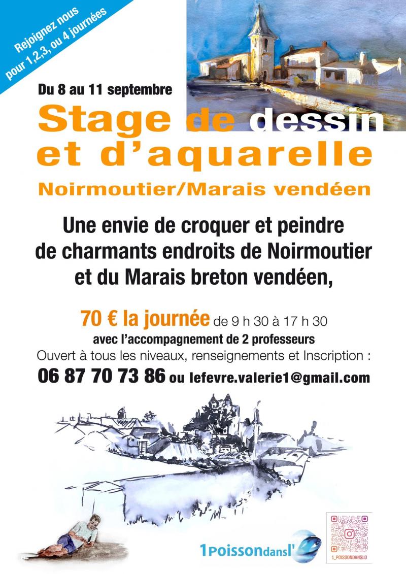 Du 8 au 11 septembre 2025 - Stage de dessin et d'aquarelle avec Valérie LEFEVRE