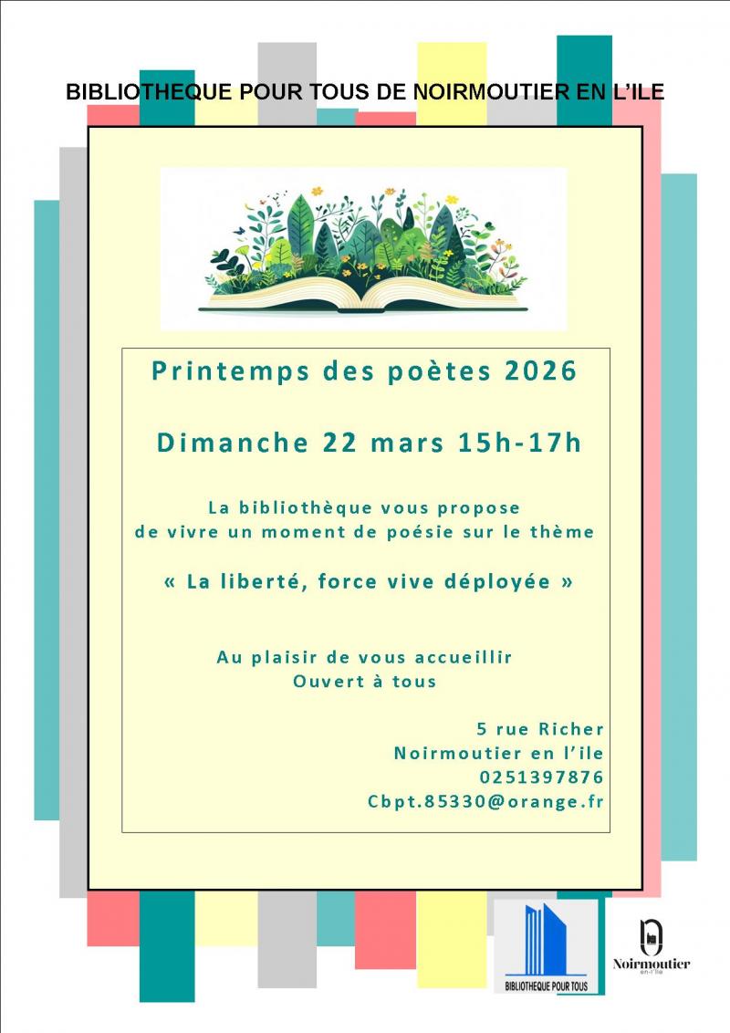 22 mars 2026 - Printemps des poètes