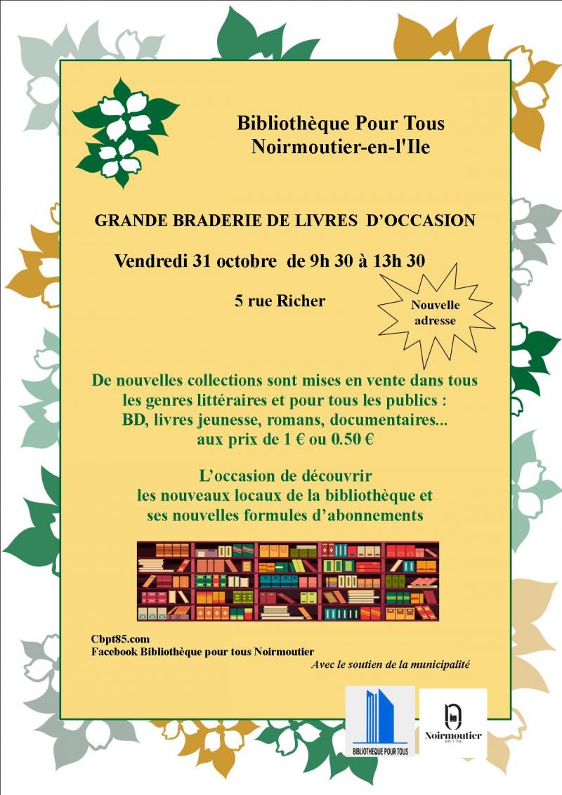 31 octobre 2025 - Grande braderie de livres d'occasion