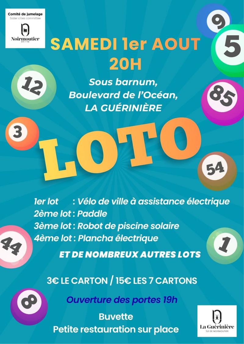 1er août 2026 - LOTO par le Comité de Jumelage Noirmoutier - Crestview