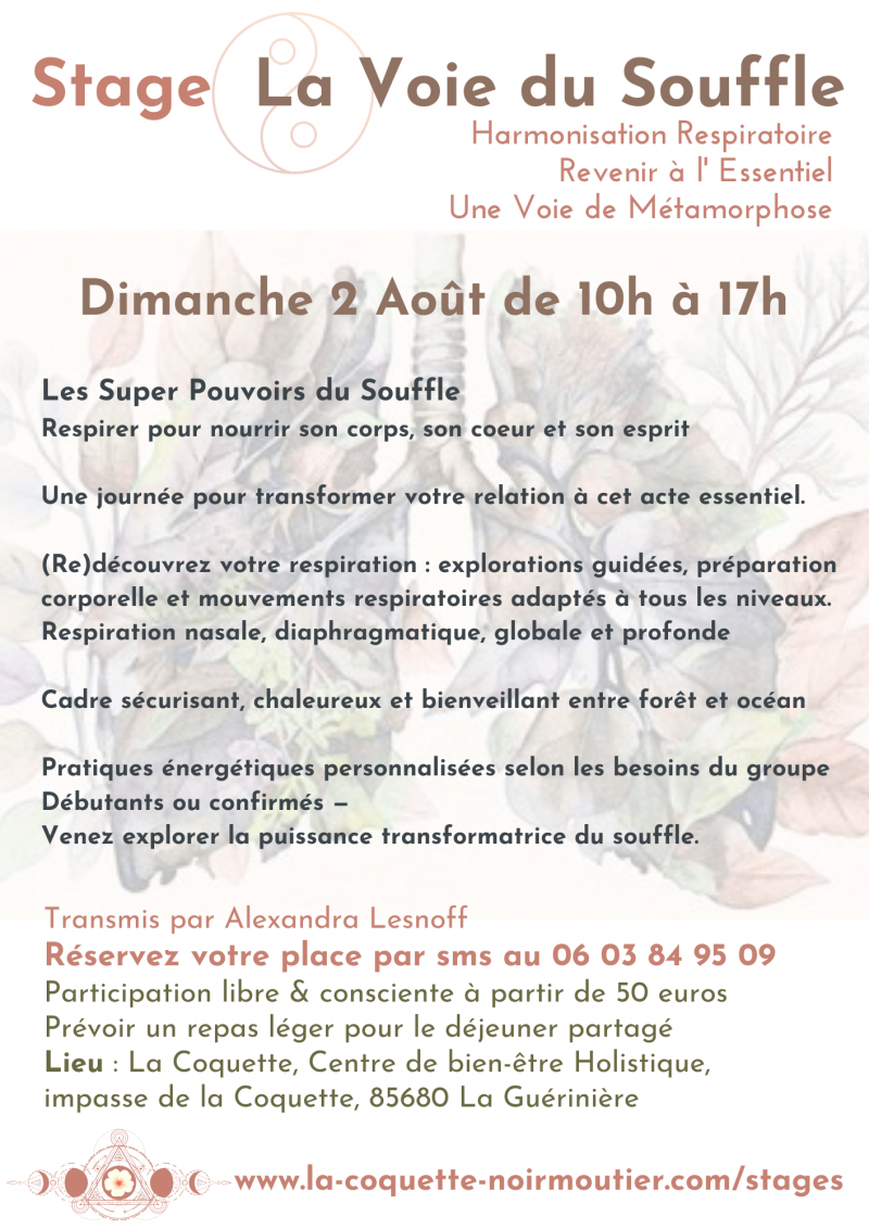 2 août 2026 - Stage la voie du souffle