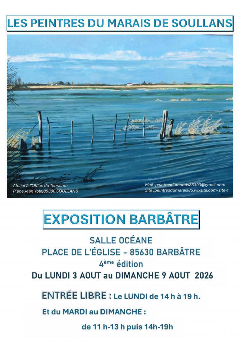 Du 3 au 9 août 2026 - Exposition : Les peintres du marais de Soullans - 2026 4e édition