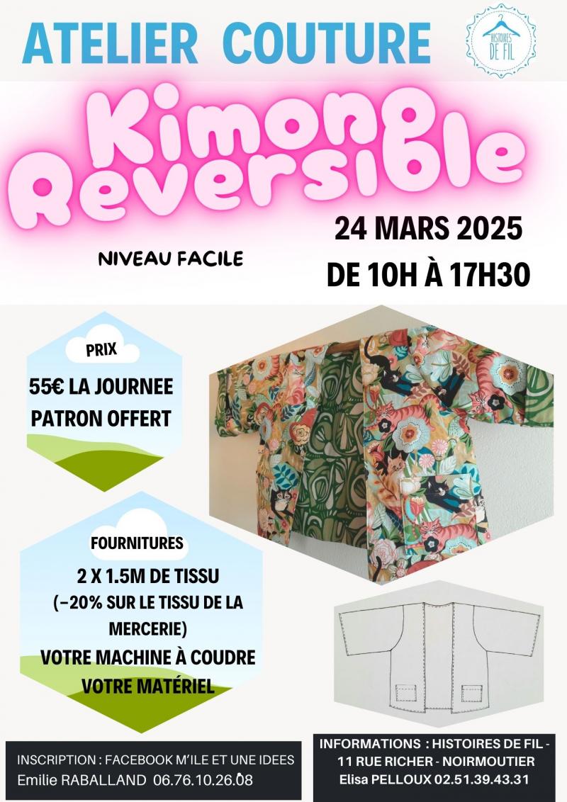 24 mars 2025 - Atelier couture de Kimono réversible avec M'île et une idées