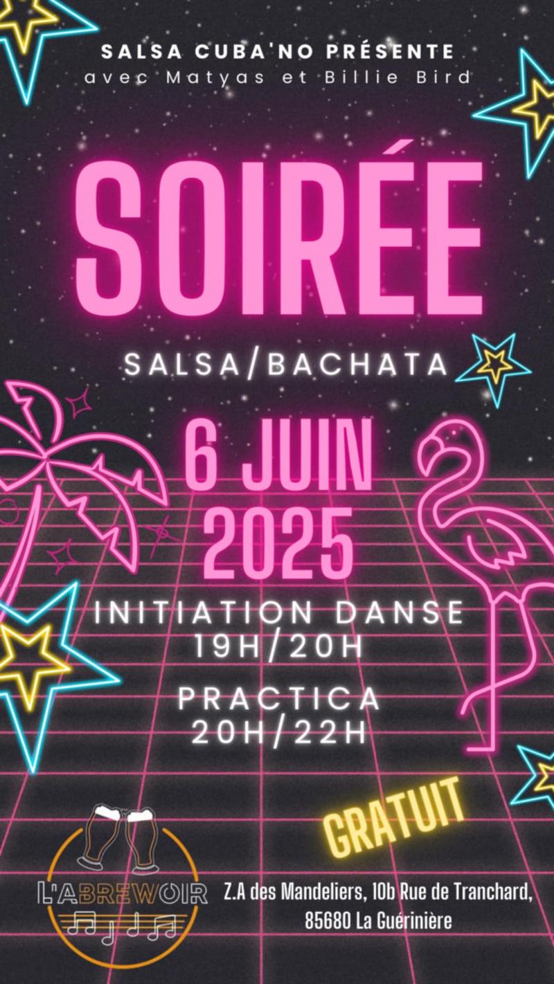 6 juin 2025 - Soirée Salsa / Bachata avec Salsa Cuba'No à l'Abrewoir
