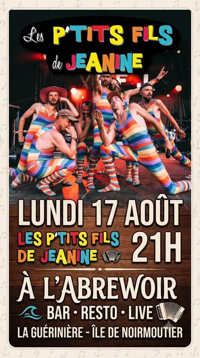 17 août 2026 - Concert : Les P'tits fils de Jeannine à l'Abrewoir