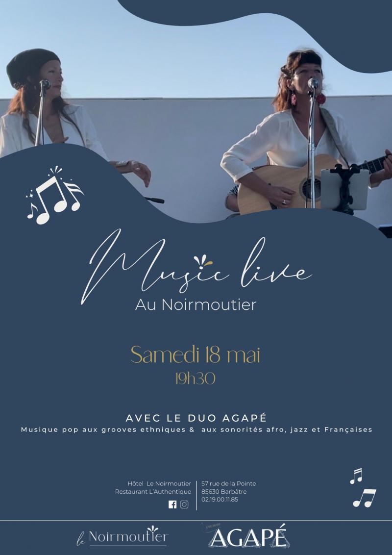 18 mai 2024 - Music Live au Noirmoutier avec le duo Agapé