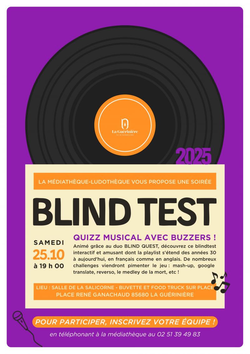 25 octobre 2025 - Blind Test